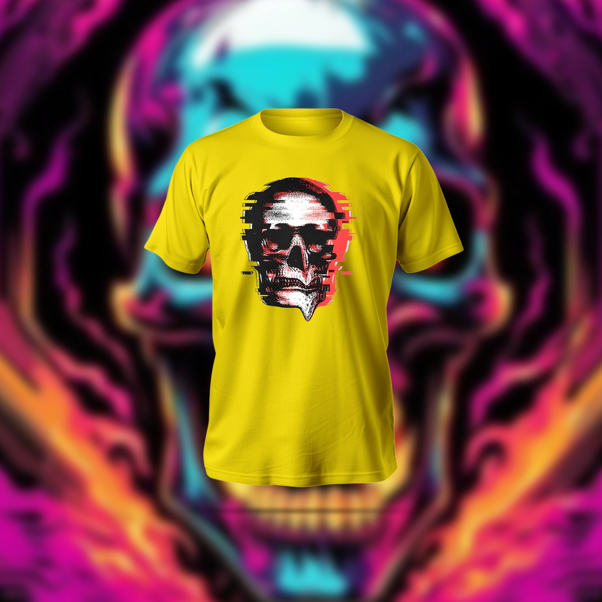 Gltich Skull T-Shirt